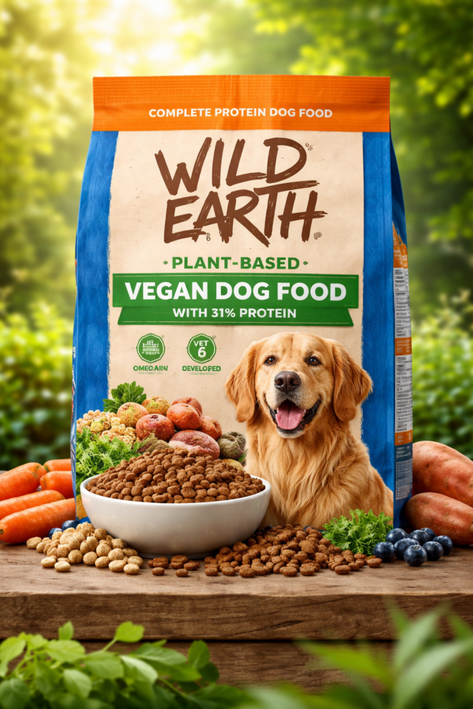 Wild Earth Vegan Dry Dog Food plant-based high protein kibble for healthy dogs