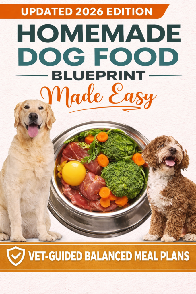 Healthy dog eating fresh homemade meal