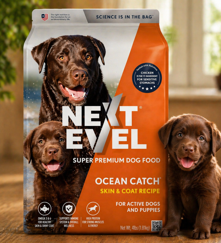 Next Level Ocean Catch Super Premium Dog Food for skin and coat health
