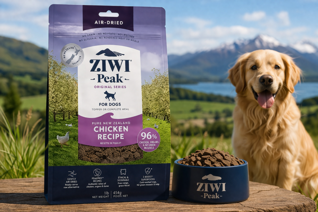 Ziwi Peak Air-Dried Dog Food Chicken Recipe premium grain-free high protein dog food package