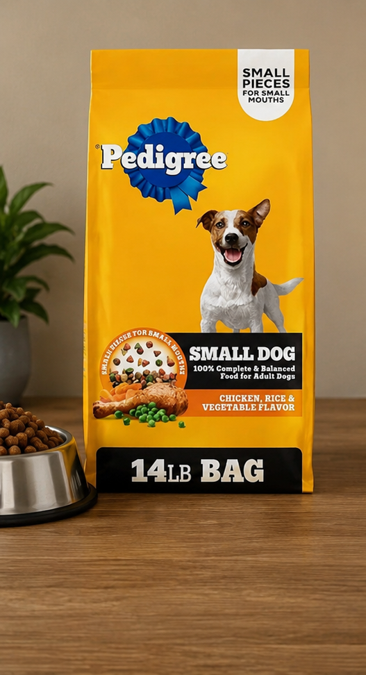 Pedigree Small Dog Dry Food Bag with Roasted Chicken and Vegetable Flavor for Adult Small Breed Dogs