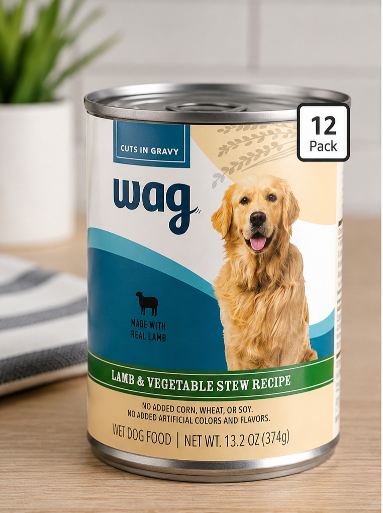 Wag Wet Dog Food Lamb and Vegetable Stew can
