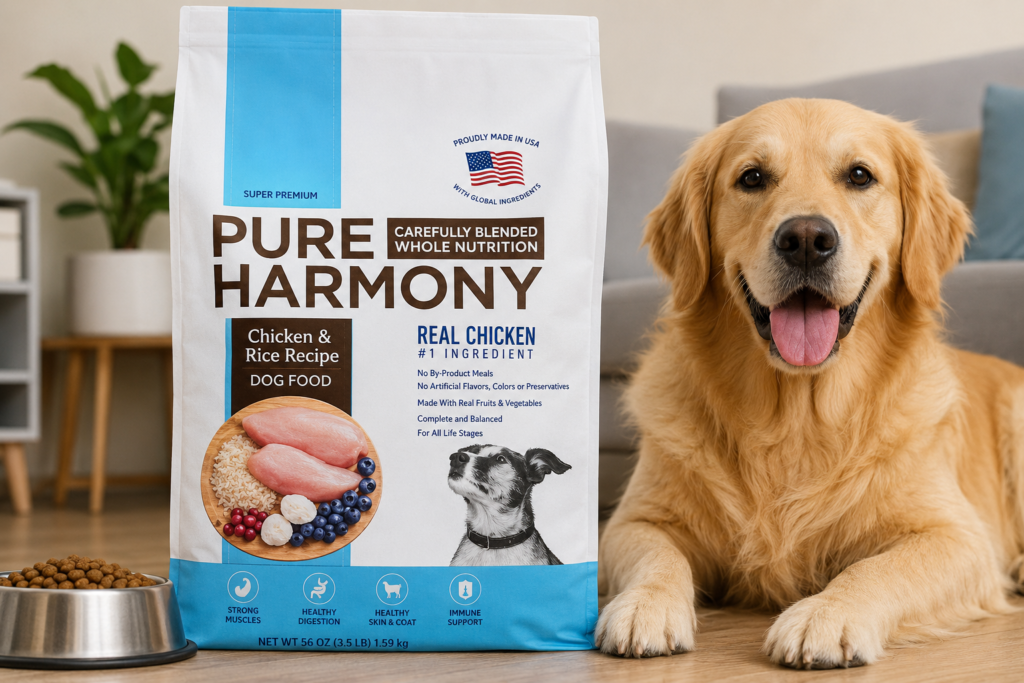 “Pure Harmony Chicken and Rice Dog Food”