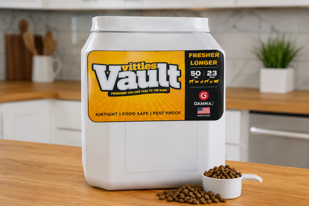 Vittles Vault traditional pet food storage bin for dog kibble