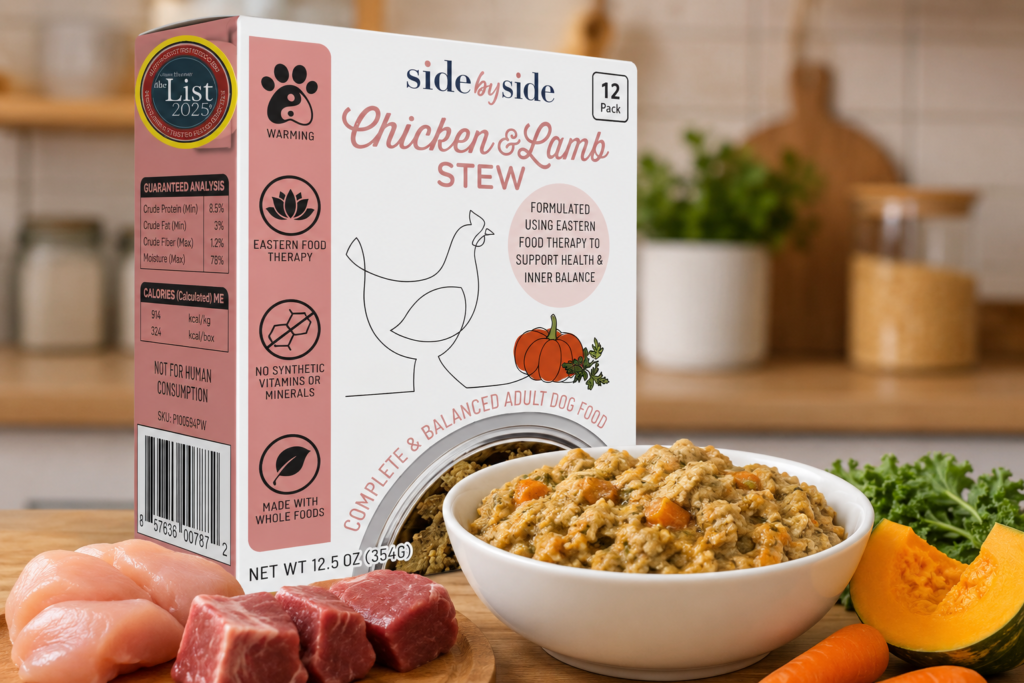 Side by Side Chicken and Lamb Stew wet dog food package