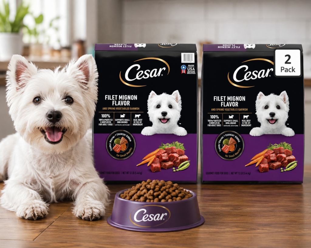 Cesar Small Breed Adult Dry Dog Food Filet Mignon Flavor Pack of 2
