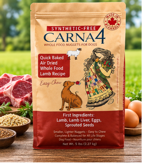 Healthy Golden Retriever Eating CARNA4 Dog Food