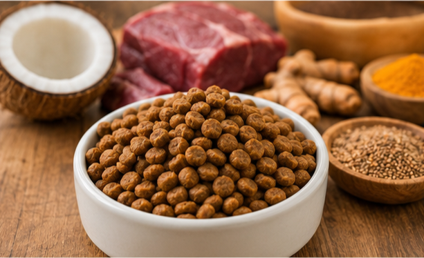 Happy Adult Dog with N&D Farmina Quinoa Skin & Coat Venison Dog Food