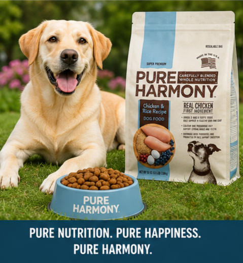 Pure Harmony Pet Dog Food Chicken & Rice Recipe Super Premium bag
