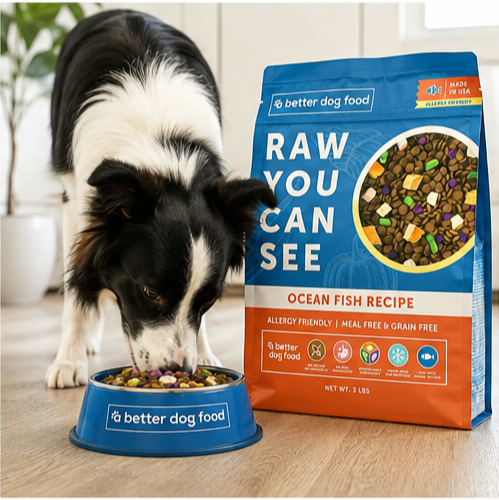 A Better Treat Allergy Friendly Ocean Blend Dog Food bag
